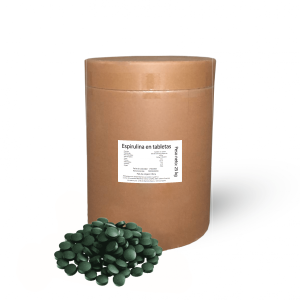 Espirulina en comprimidos 25 kg al por mayor